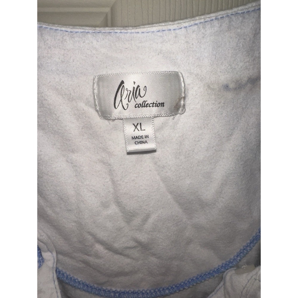 Aria Collection Women's White Short Sleeve Nightgown Size XL - Picture 3 of 3